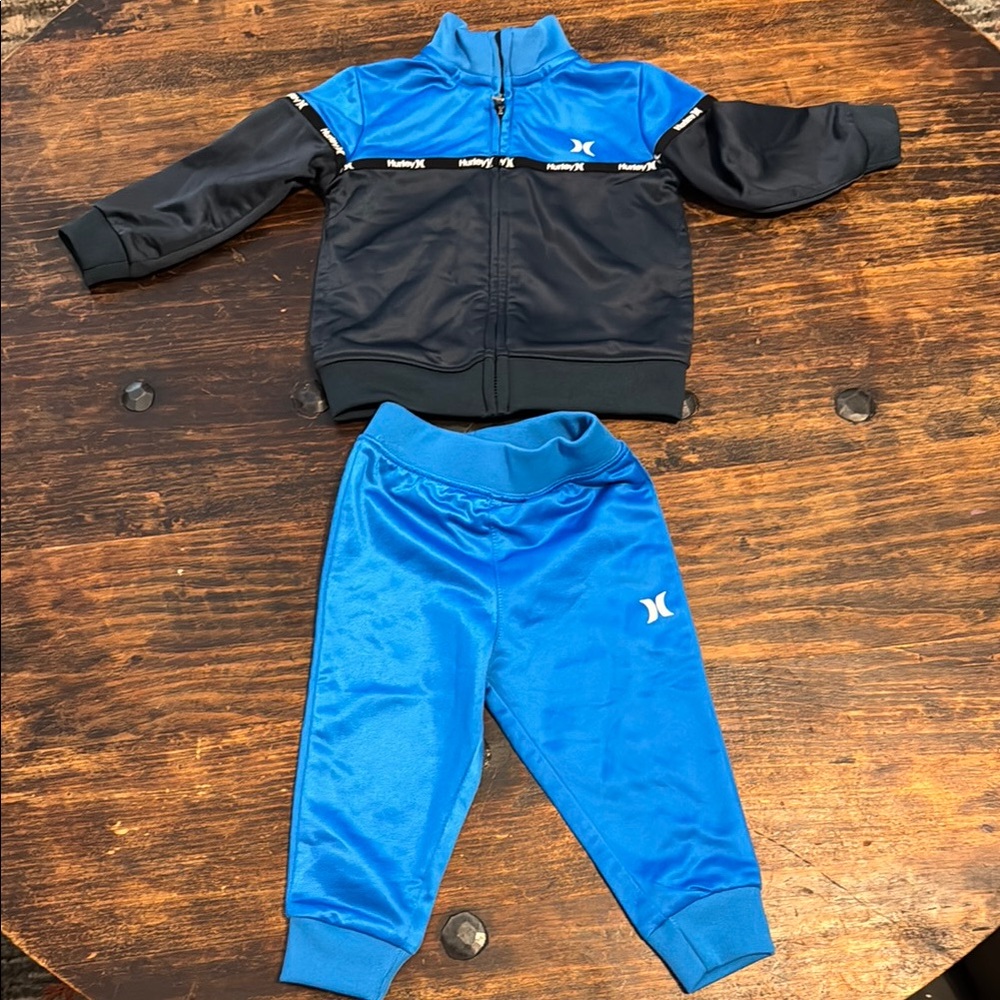 Infant Hurley Blue and Black Joggers with Elastic Cuffs
